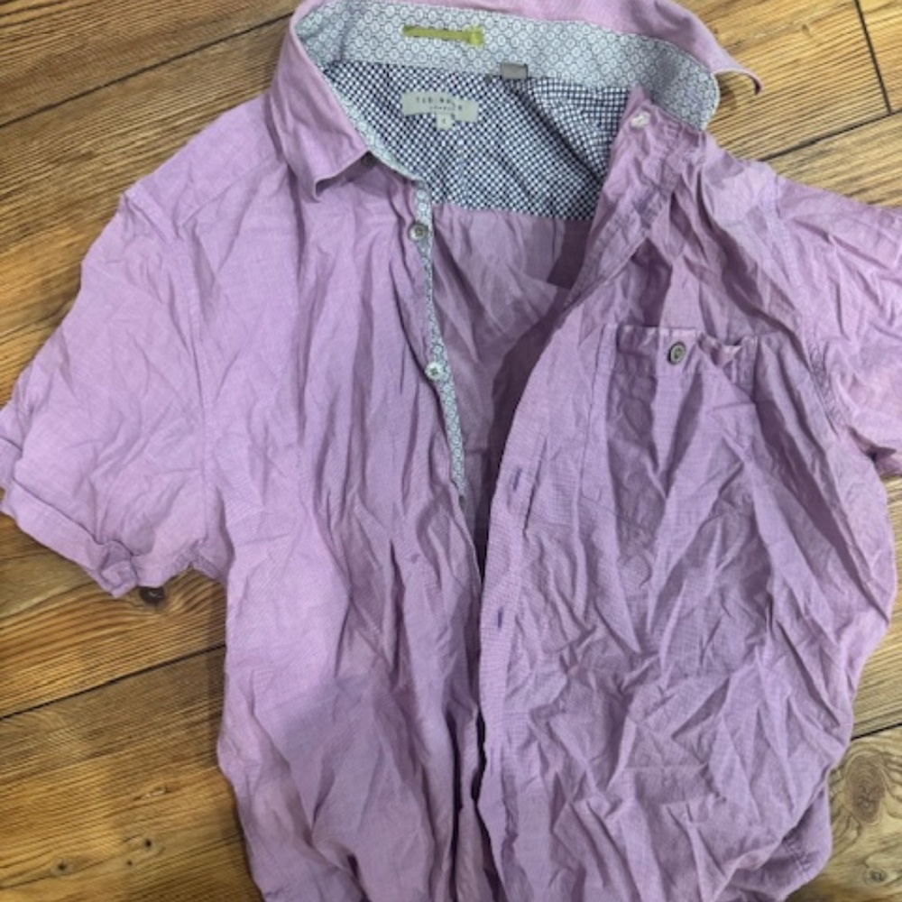Ted Baker Short Sleeve Button Up Shirt - Size 4